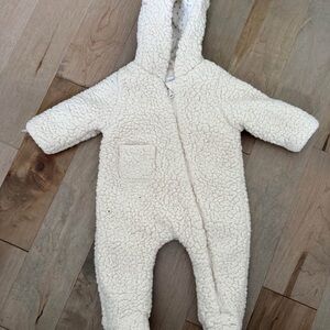 Zara Cream Sherpa Baby Footie